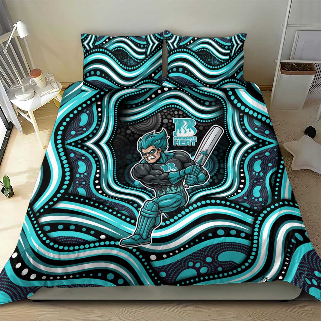 Brisbane Heat Cricket Bedding Set Australian Cricket Mascot - Modern Indigenous Style