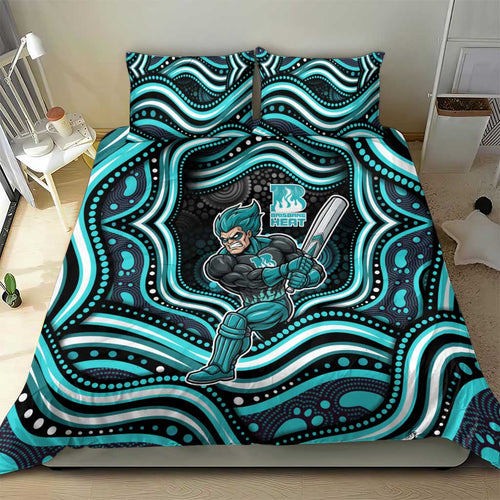 Brisbane Heat Cricket Bedding Set Australian Cricket Mascot - Modern Indigenous Style