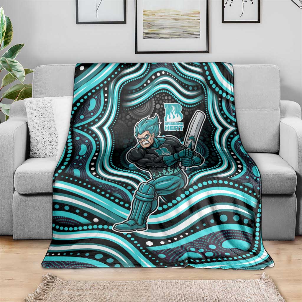Brisbane Heat Cricket Blanket Australian Cricket Mascot - Modern Indigenous Style