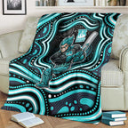 Brisbane Heat Cricket Blanket Australian Cricket Mascot - Modern Indigenous Style