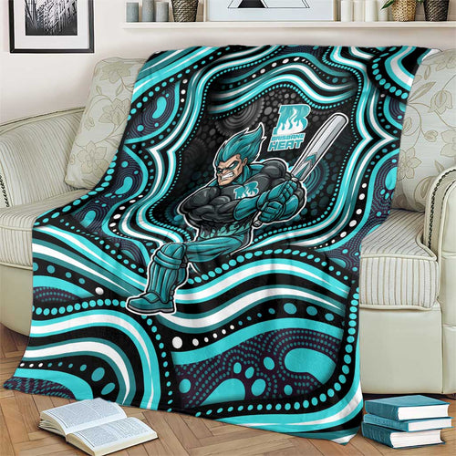 Brisbane Heat Cricket Blanket Australian Cricket Mascot - Modern Indigenous Style