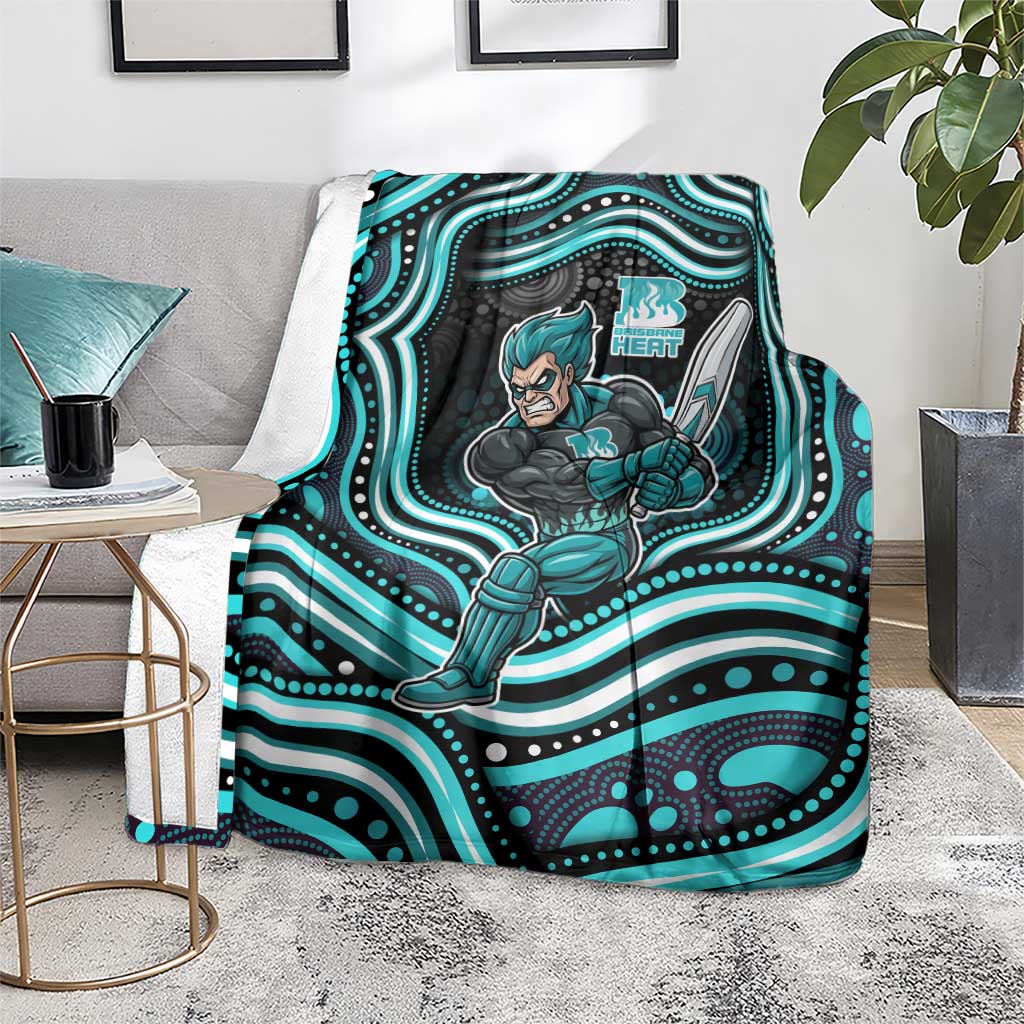 Brisbane Heat Cricket Blanket Australian Cricket Mascot - Modern Indigenous Style
