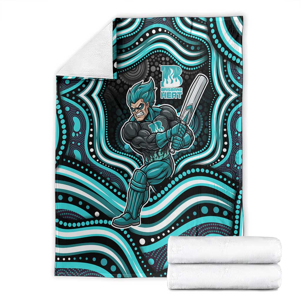 Brisbane Heat Cricket Blanket Australian Cricket Mascot - Modern Indigenous Style