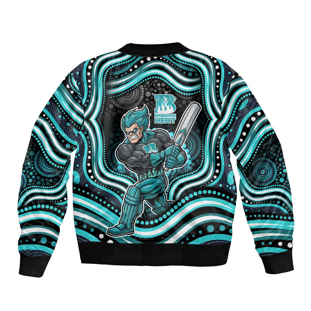 Brisbane Heat Cricket Bomber Jacket Australian Cricket Mascot - Modern Indigenous Style