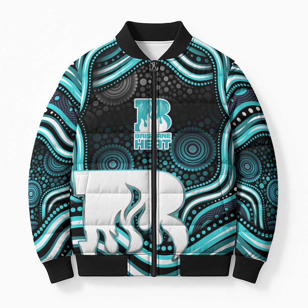 Brisbane Heat Cricket Bomber Puffer Jacket Australian Cricket Mascot - Modern Indigenous Style