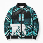 Brisbane Heat Cricket Bomber Puffer Jacket Australian Cricket Mascot - Modern Indigenous Style