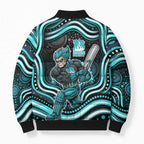 Brisbane Heat Cricket Bomber Puffer Jacket Australian Cricket Mascot - Modern Indigenous Style