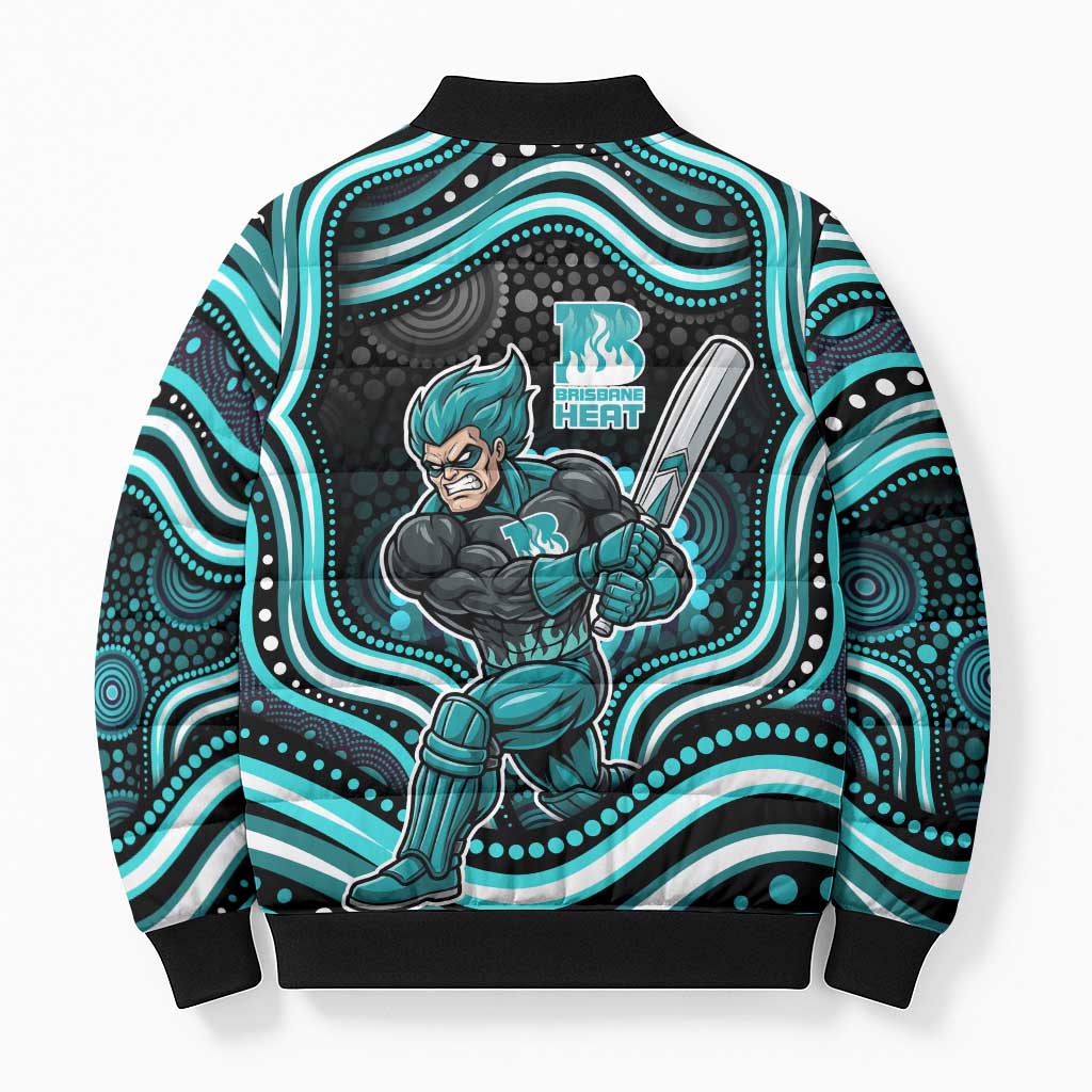 Brisbane Heat Cricket Bomber Puffer Jacket Australian Cricket Mascot - Modern Indigenous Style