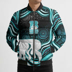 Brisbane Heat Cricket Bomber Puffer Jacket Australian Cricket Mascot - Modern Indigenous Style