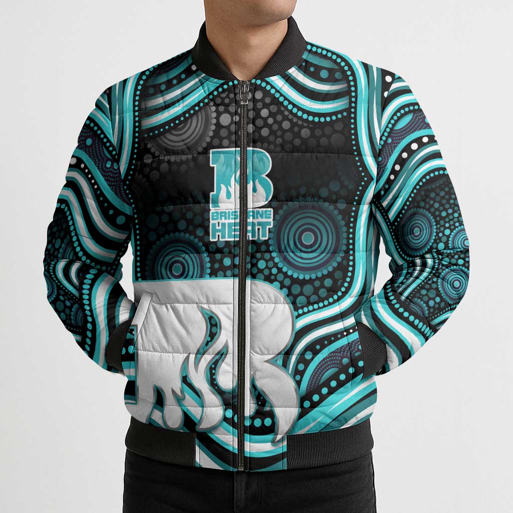 Brisbane Heat Cricket Bomber Puffer Jacket Australian Cricket Mascot - Modern Indigenous Style