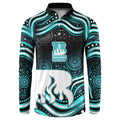 Brisbane Heat Cricket Button Sweatshirt Australian Cricket Mascot - Modern Indigenous Style