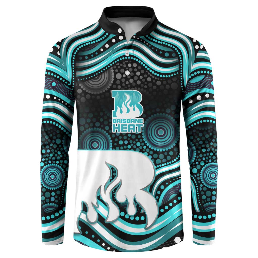 Brisbane Heat Cricket Button Sweatshirt Australian Cricket Mascot - Modern Indigenous Style