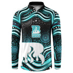 Brisbane Heat Cricket Button Sweatshirt Australian Cricket Mascot - Modern Indigenous Style