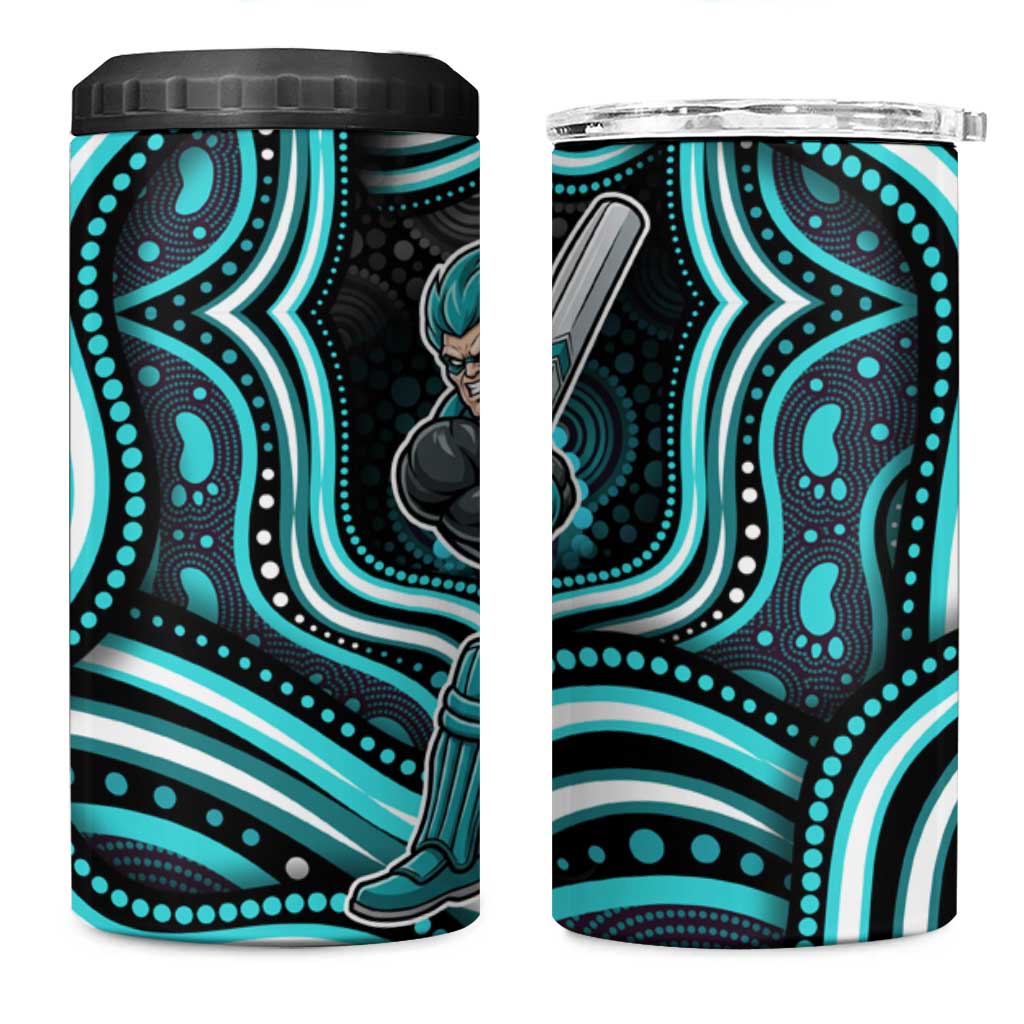 Brisbane Heat Cricket 4 in 1 Can Cooler Tumbler Australian Cricket Mascot - Modern Indigenous Style