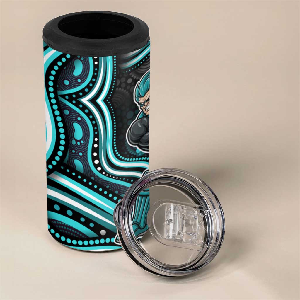 Brisbane Heat Cricket 4 in 1 Can Cooler Tumbler Australian Cricket Mascot - Modern Indigenous Style