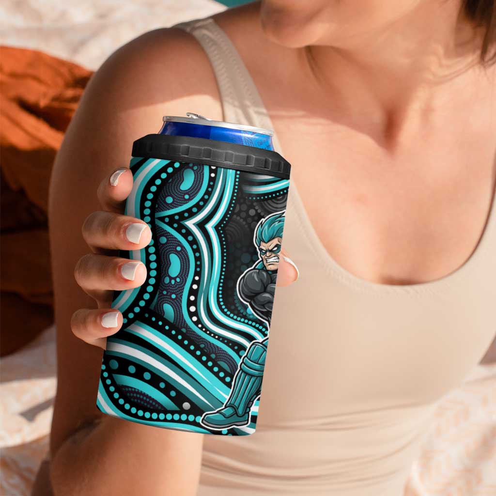 Brisbane Heat Cricket 4 in 1 Can Cooler Tumbler Australian Cricket Mascot - Modern Indigenous Style