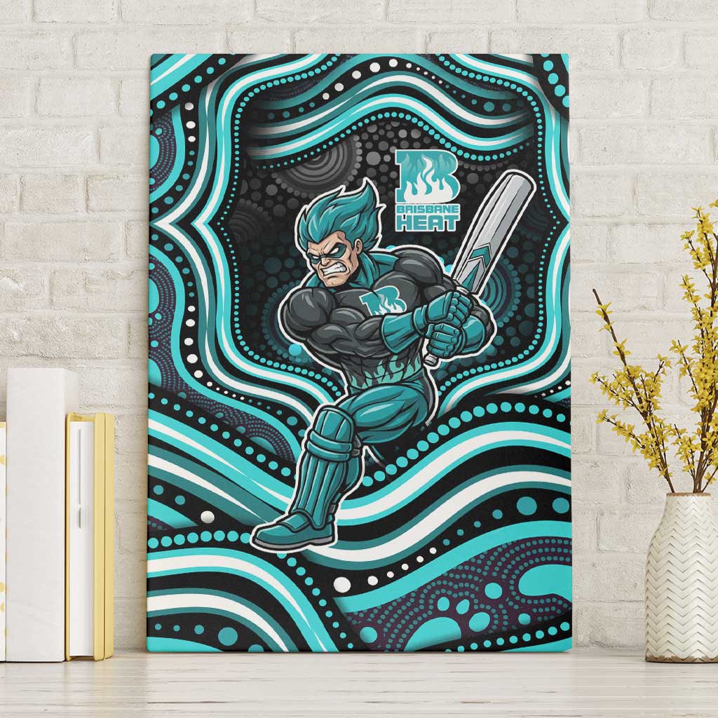Brisbane Heat Cricket Canvas Wall Art Australian Cricket Mascot - Modern Indigenous Style