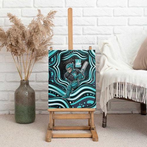 Brisbane Heat Cricket Canvas Wall Art Australian Cricket Mascot - Modern Indigenous Style