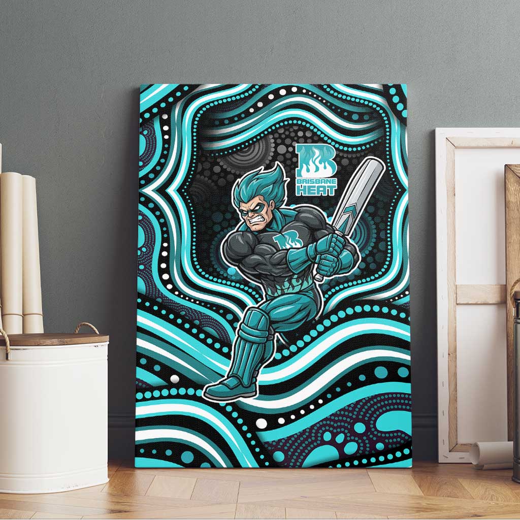Brisbane Heat Cricket Canvas Wall Art Australian Cricket Mascot - Modern Indigenous Style