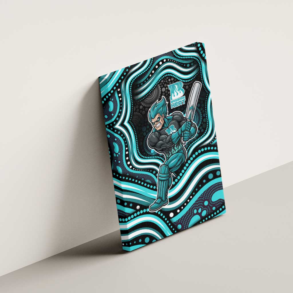 Brisbane Heat Cricket Canvas Wall Art Australian Cricket Mascot - Modern Indigenous Style