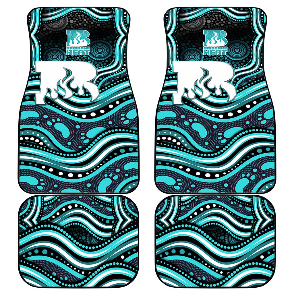 Brisbane Heat Cricket Car Mats Australian Cricket Mascot - Modern Indigenous Style