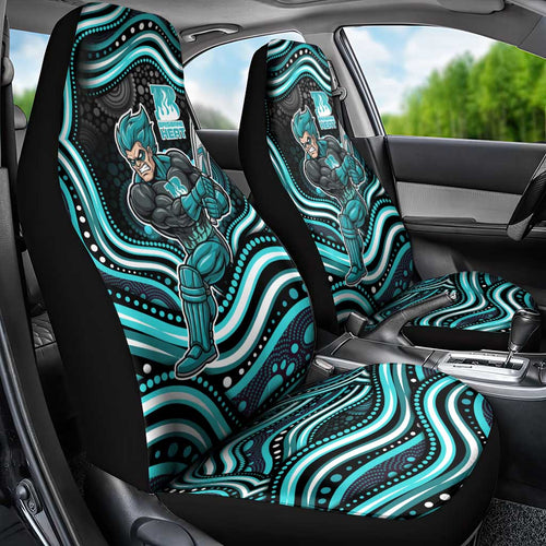 Brisbane Heat Cricket Car Seat Cover Australian Cricket Mascot - Modern Indigenous Style