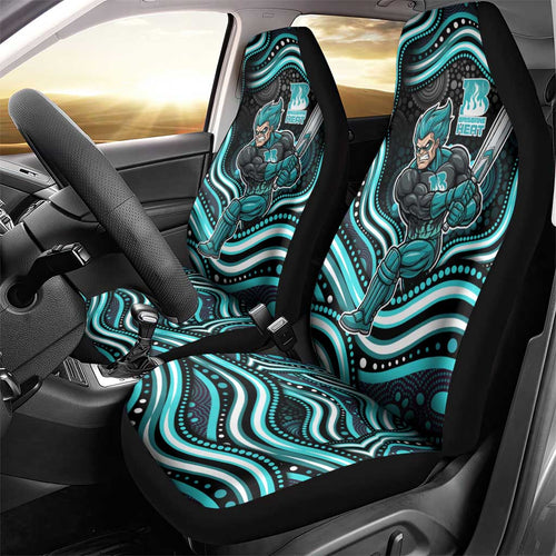 Brisbane Heat Cricket Car Seat Cover Australian Cricket Mascot - Modern Indigenous Style