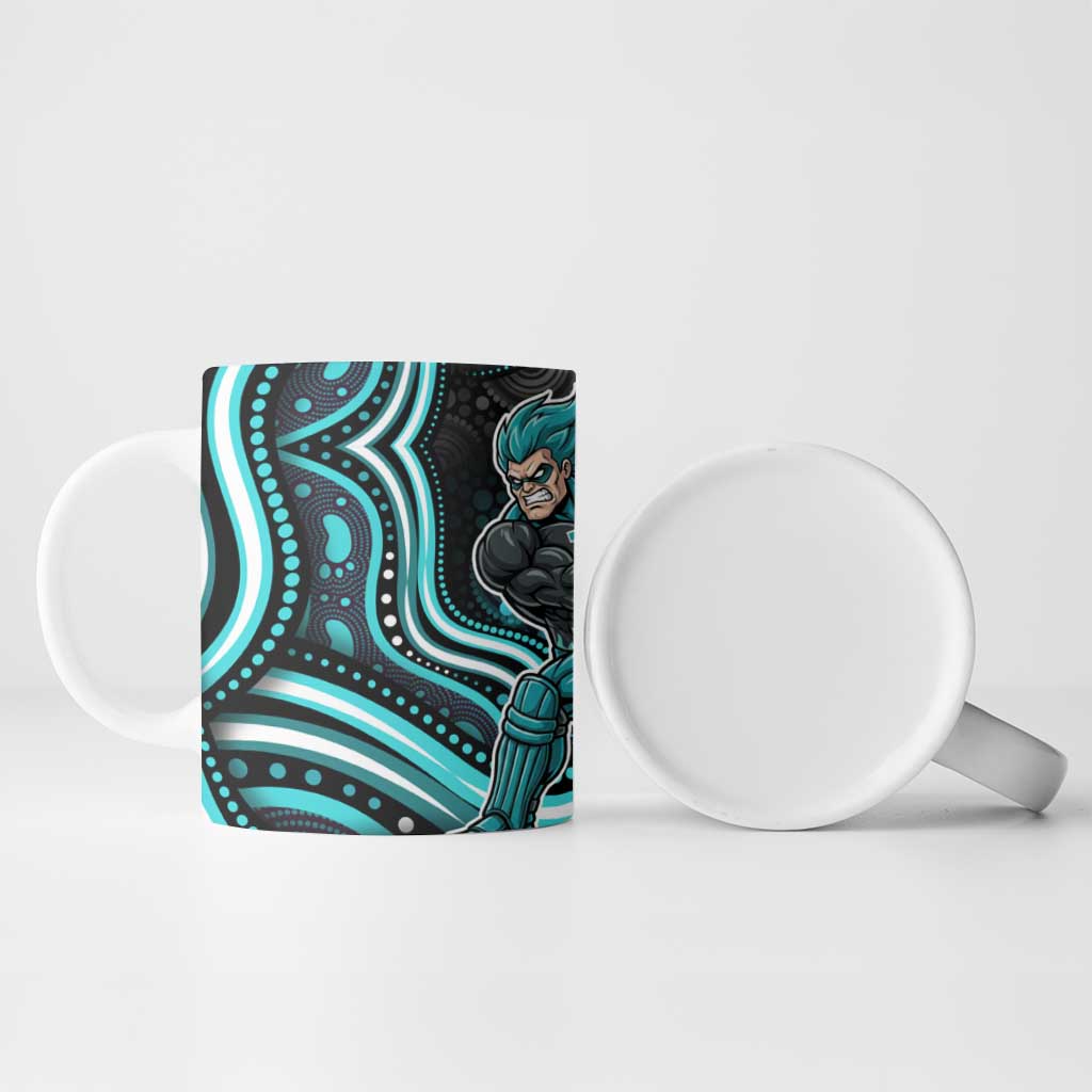 Brisbane Heat Cricket Ceramic Mug Australian Cricket Mascot - Modern Indigenous Style