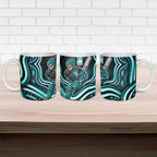Brisbane Heat Cricket Ceramic Mug Australian Cricket Mascot - Modern Indigenous Style