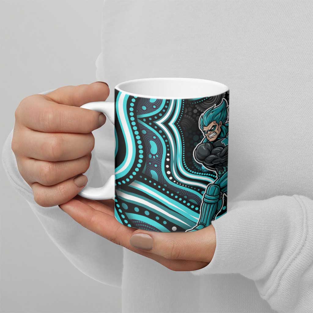 Brisbane Heat Cricket Ceramic Mug Australian Cricket Mascot - Modern Indigenous Style