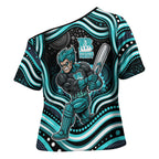 Brisbane Heat Cricket Cross Shoulder Shirt Australian Cricket Mascot - Modern Indigenous Style