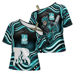 Brisbane Heat Cricket Cross Shoulder Shirt Australian Cricket Mascot - Modern Indigenous Style