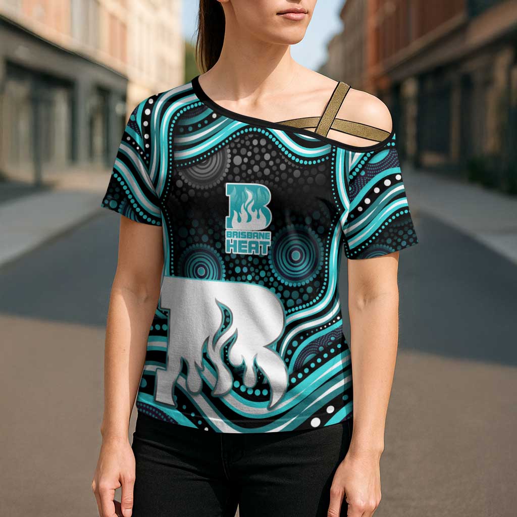 Brisbane Heat Cricket Cross Shoulder Shirt Australian Cricket Mascot - Modern Indigenous Style