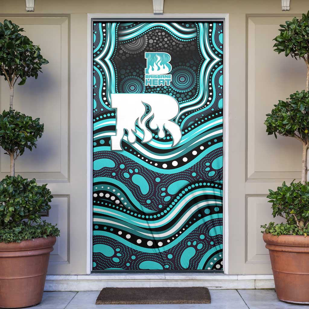 Brisbane Heat Cricket Door Cover Australian Cricket Mascot - Modern Indigenous Style