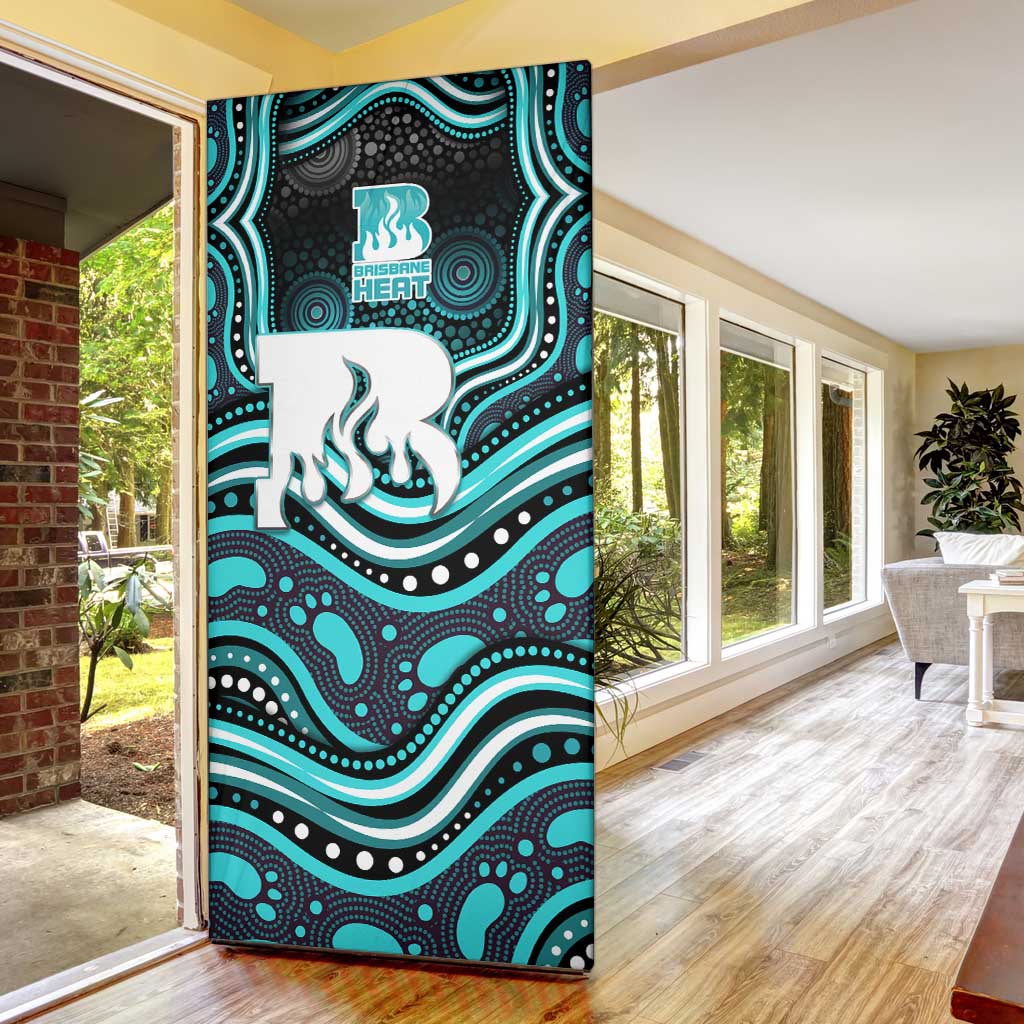 Brisbane Heat Cricket Door Cover Australian Cricket Mascot - Modern Indigenous Style