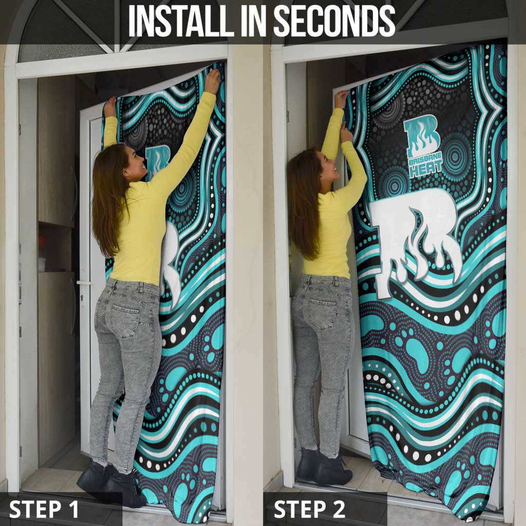 Brisbane Heat Cricket Door Cover Australian Cricket Mascot - Modern Indigenous Style