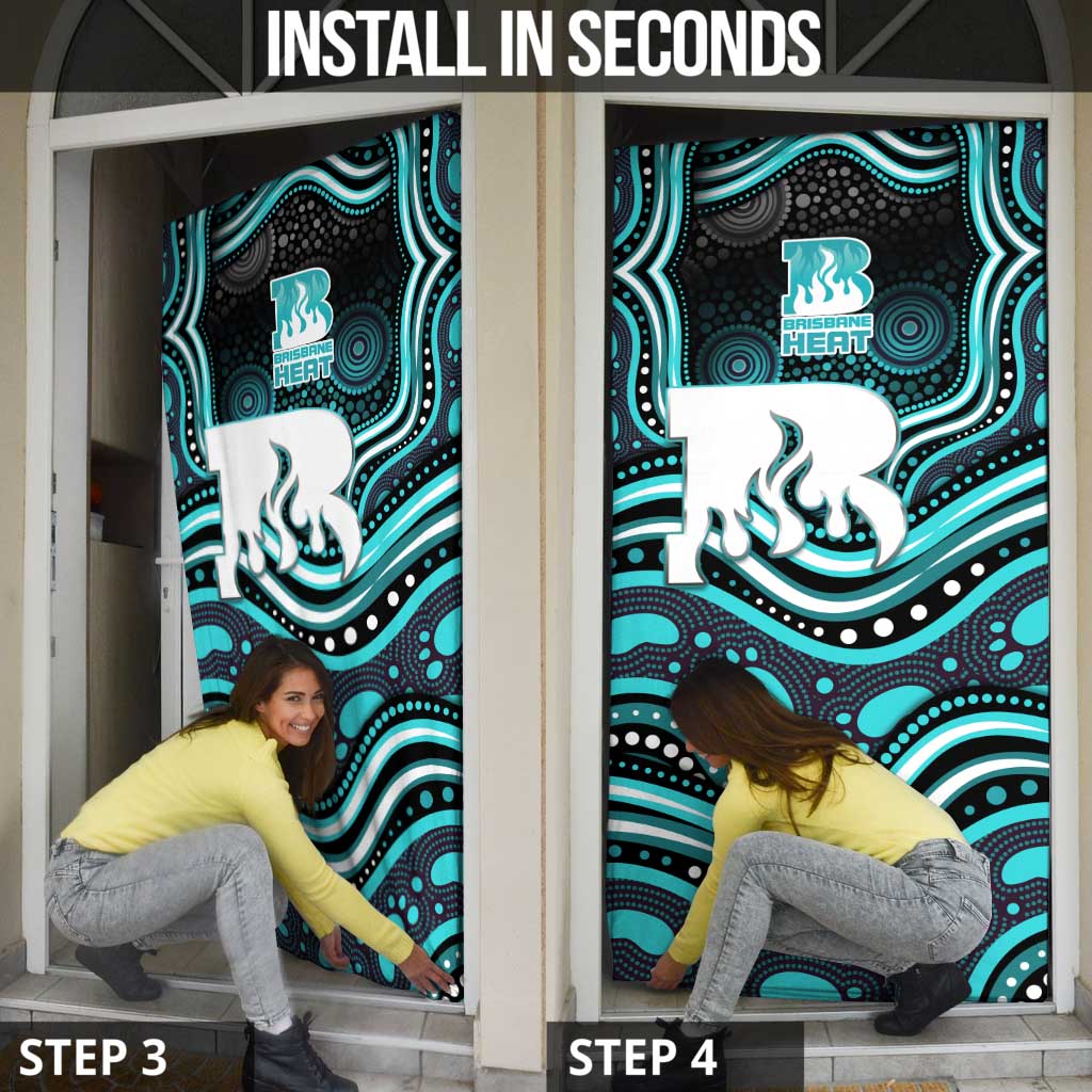 Brisbane Heat Cricket Door Cover Australian Cricket Mascot - Modern Indigenous Style