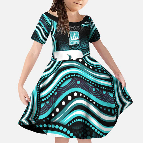 Brisbane Heat Cricket Family Matching Mermaid Dress and Hawaiian Shirt Australian Cricket Mascot - Modern Indigenous Style
