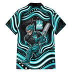 Brisbane Heat Cricket Family Matching Short Sleeve Bodycon Dress and Hawaiian Shirt Australian Cricket Mascot - Modern Indigenous Style