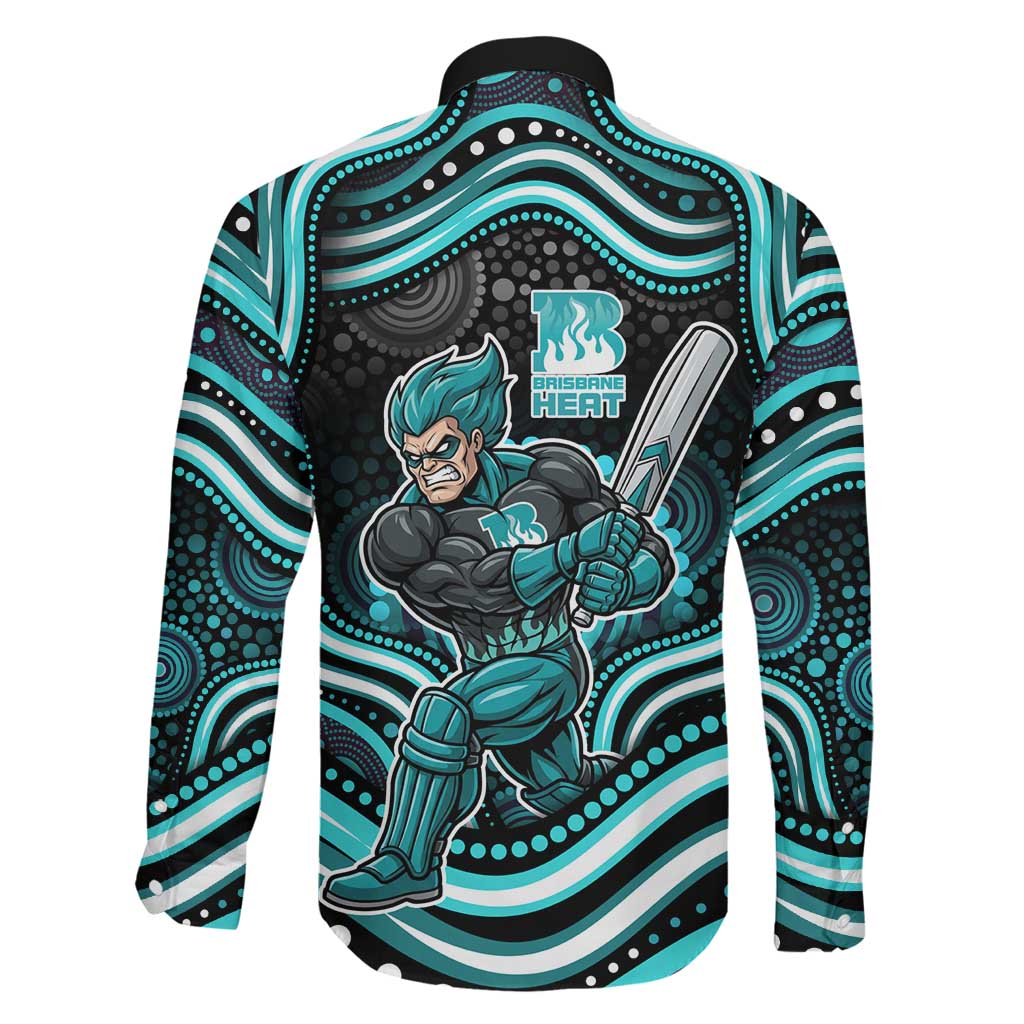 Brisbane Heat Cricket Family Matching Short Sleeve Bodycon Dress and Hawaiian Shirt Australian Cricket Mascot - Modern Indigenous Style