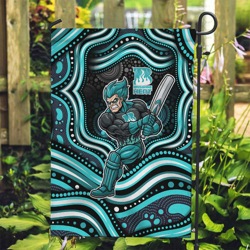 Brisbane Heat Cricket Garden Flag Australian Cricket Mascot - Modern Indigenous Style
