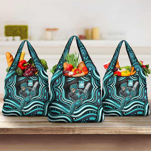 Brisbane Heat Cricket Grocery Bag Australian Cricket Mascot - Modern Indigenous Style