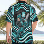 Brisbane Heat Cricket Hawaiian Shirt Australian Cricket Mascot - Modern Indigenous Style
