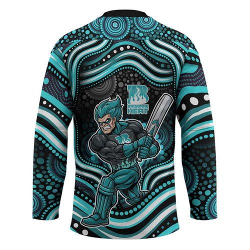 Brisbane Heat Cricket Hockey Jersey Australian Cricket Mascot - Modern Indigenous Style