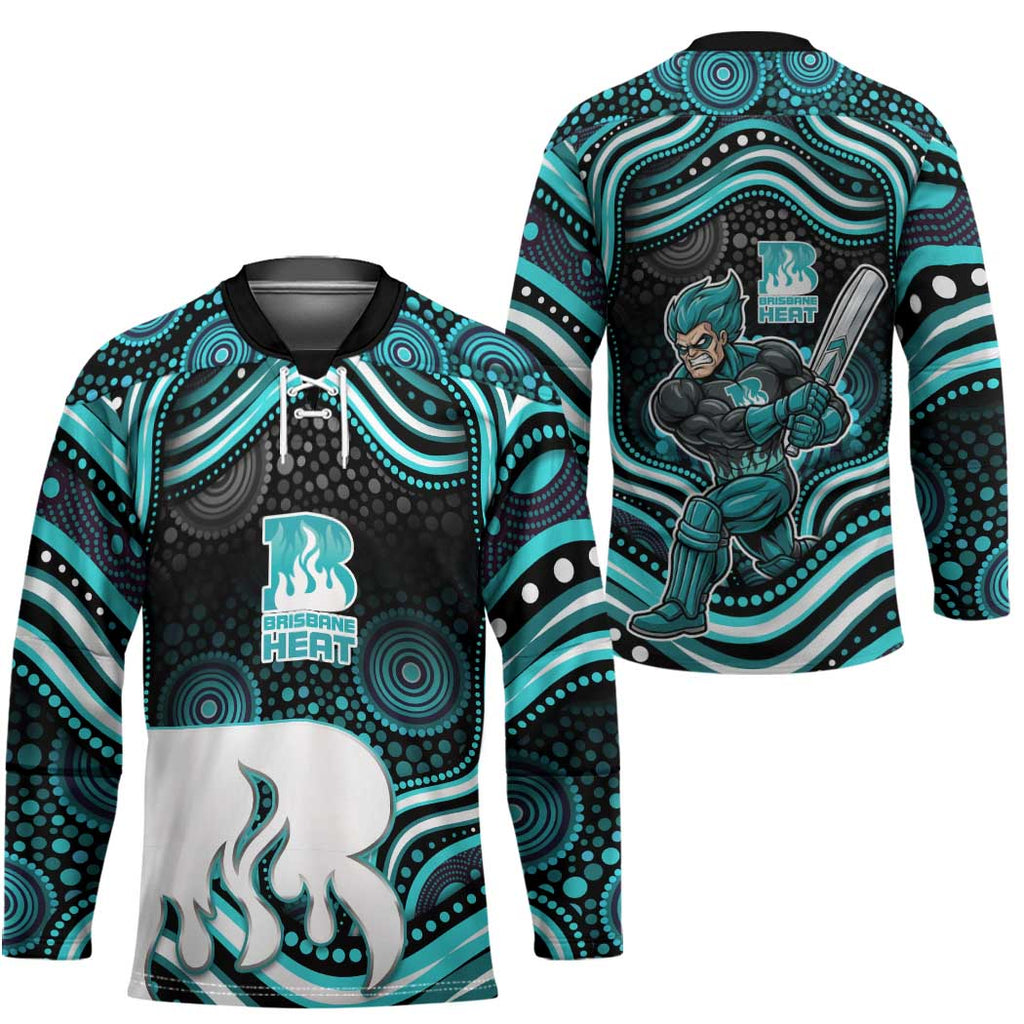 Brisbane Heat Cricket Hockey Jersey Australian Cricket Mascot - Modern Indigenous Style