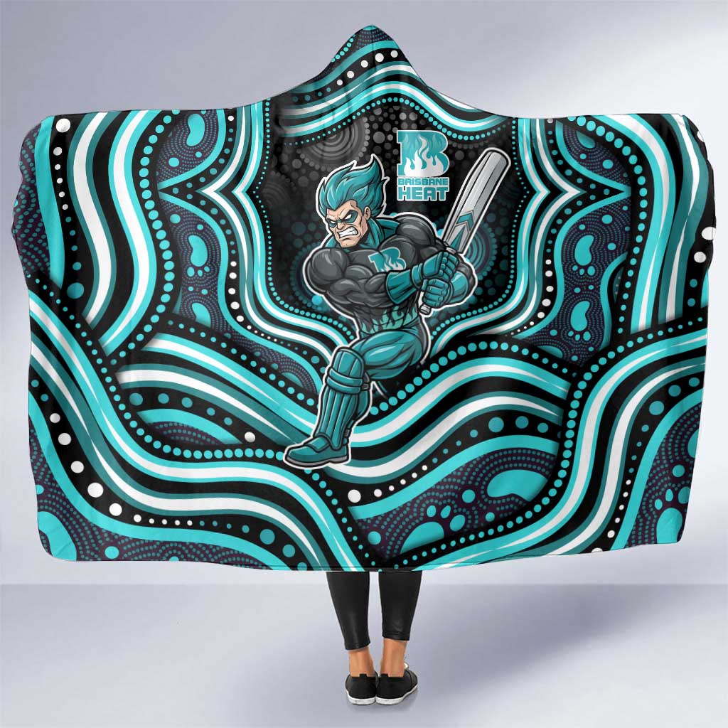 Brisbane Heat Cricket Hooded Blanket Australian Cricket Mascot - Modern Indigenous Style