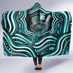 Brisbane Heat Cricket Hooded Blanket Australian Cricket Mascot - Modern Indigenous Style