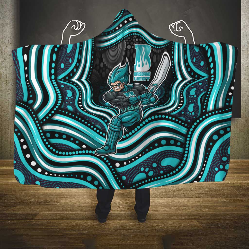 Brisbane Heat Cricket Hooded Blanket Australian Cricket Mascot - Modern Indigenous Style