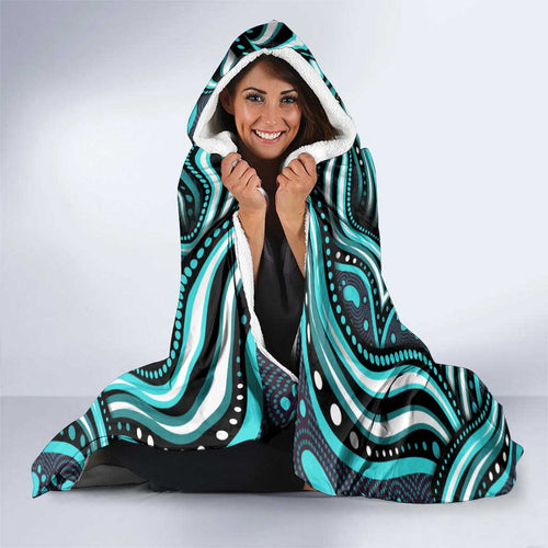 Brisbane Heat Cricket Hooded Blanket Australian Cricket Mascot - Modern Indigenous Style