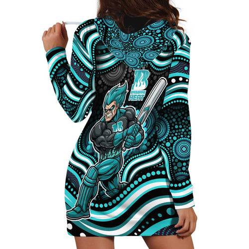 Brisbane Heat Cricket Hoodie Dress Australian Cricket Mascot - Modern Indigenous Style